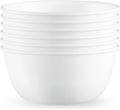 Corelle Vitrelle 28-oz Soup/Cereal Bowls Set of 6 Chip & Crack Resistant Dinnerware Bowls for Soup  Ramen  Cereal and More  Triple Layer Glass  Winter Frost White