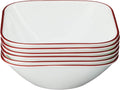 Corelle Vitrelle 6-Piece (22-Oz) 6.25" Wide Cereal Soup Bowls  Triple Layer Glass and Chip Resistant  Lightweight Square Dinnerware Bowl Set  Splendor